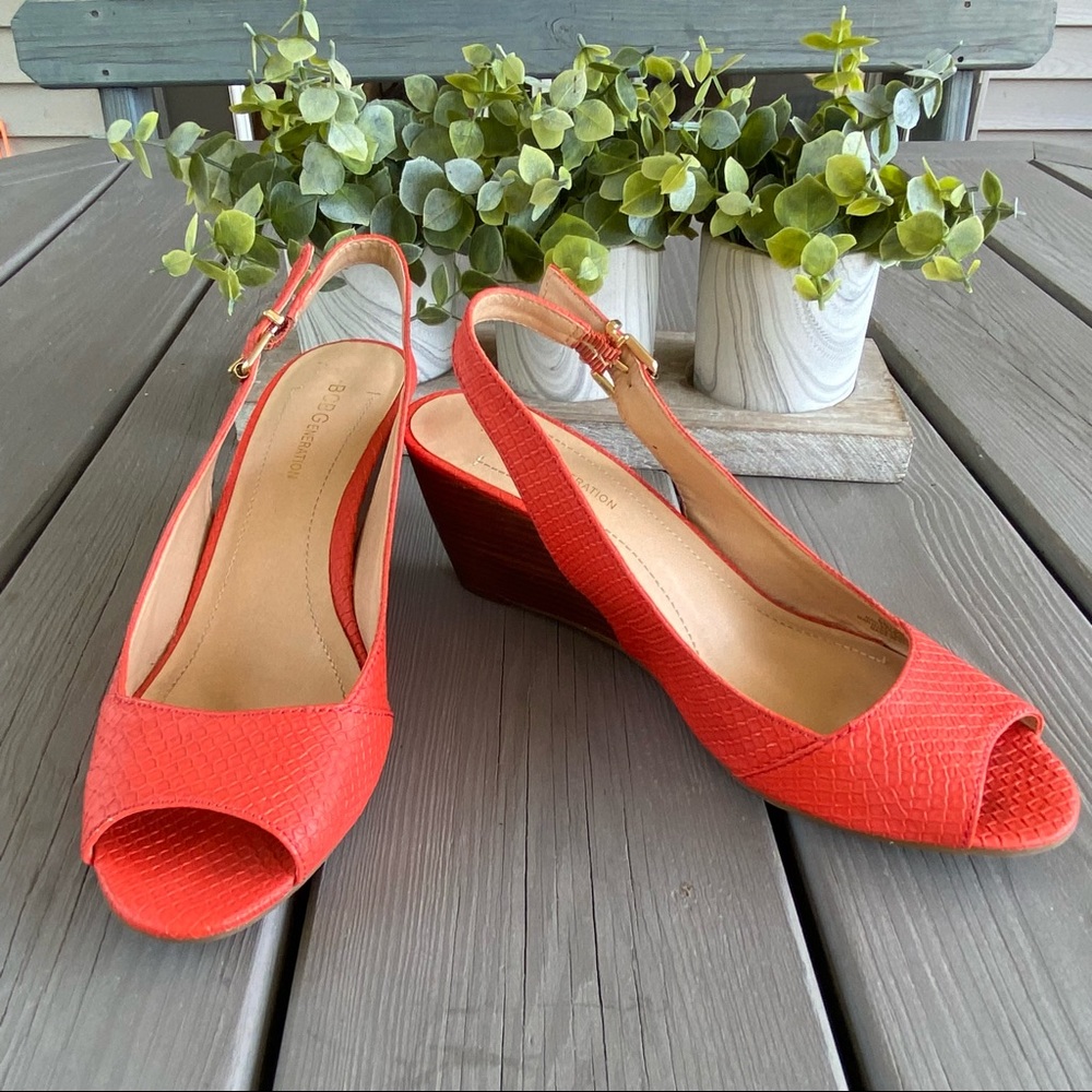 Bcbgeneration Orange Wedge Heels - image 1